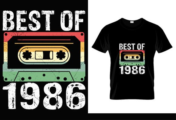 Download Vintage Best of 1986 Birthday T-Shirt - Premium Bundle