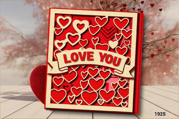 Download Love You Pattern Valentine Card SVG 1925 - 1925 Collection