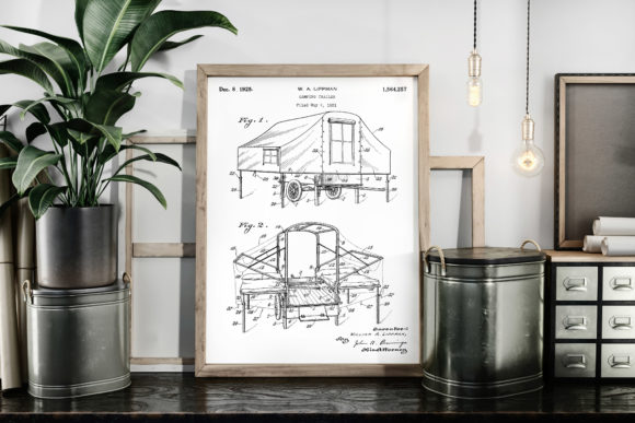 Download Camping Trailer 1925 Patent Art Poster - 1925 Collection