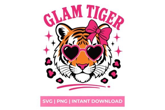 Download Glam Tiger Coquette Bow SVG - Tiger Collection