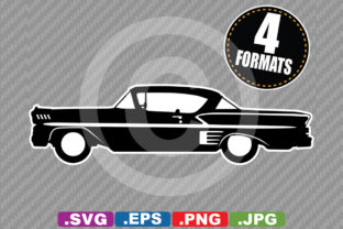 Download Classic / Antique 1958 Car Silhouette - Silhouette Collection