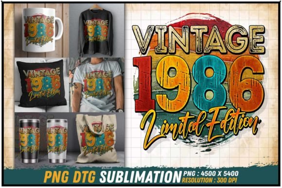 Download Vintage 1986 Limited Edition Retro Round - Premium Resources